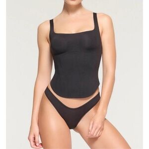 SKIMS Black Square Neck Corset